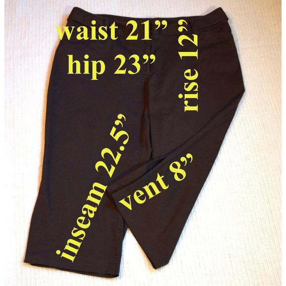 Size 20 Lane Bryant Cool Brown Capri Crop Pants Capris Pedal Pushers Vented Leg - Picture 2 of 6
